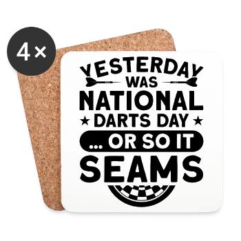 Dart Dartspieler Dartspiel Herren - Untersetzer (4er-Set) - Weiß - Vorne