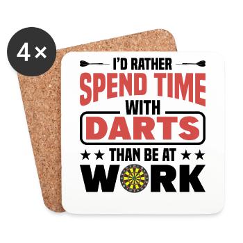 Dart Dartspieler Dartspiel Herren - Untersetzer (4er-Set) - Weiß - Vorne