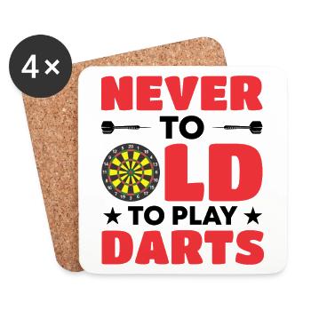 Dart Dartspieler Dartspiel Herren - Untersetzer (4er-Set) - Weiß - Vorne