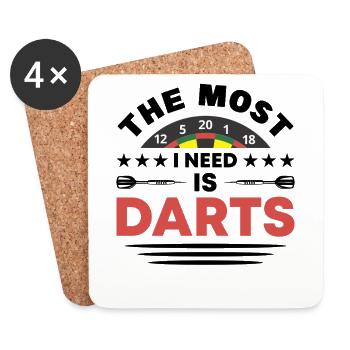 Dart Dartspieler Dartspiel Herren - Untersetzer (4er-Set) - Weiß - Vorne