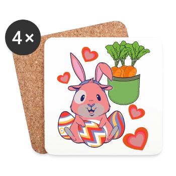Hasen Hase Ostern Osterhase Ostereier Eier - Untersetzer (4er-Set) - Weiß - Vorne