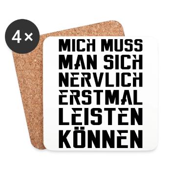 Mich muss man sich nervlich erstmal leisten können - Untersetzer (4er-Set) - Weiß - Vorne
