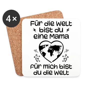Loving Gift for Mom – You Are the World - Coasters (set of 4) - white - Front