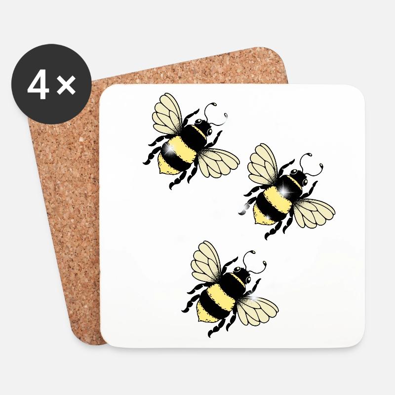 Bienen Insekten Biene - Untersetzer (4er-Set) - Weiß