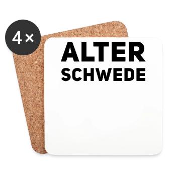 Alter Schwede - Lustiger Spruch - Funny - Untersetzer (4er-Set) - Weiß - Vorne