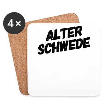 Old Swede Fun Design - Coasters (set of 4) - white - Front