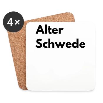 Alter Schwede - Lustiger Spruch - Funny - Untersetzer (4er-Set) - Weiß - Vorne
