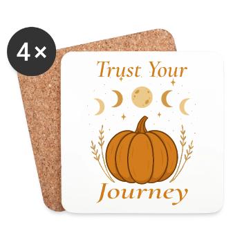 Kürbis Mondphasen – Trust Your Journey - Untersetzer (4er-Set) - Weiß - Vorne