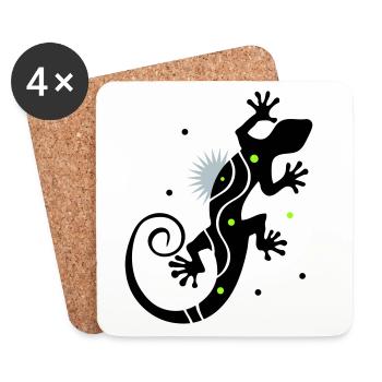 gecko - Coasters (set of 4) - white - Front