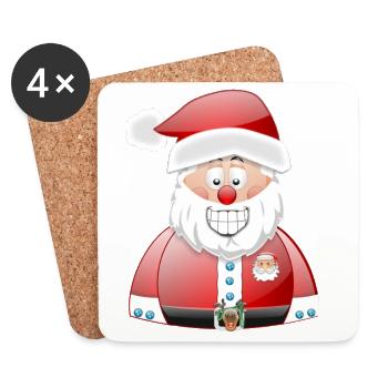 Santa Cheer Burst - Coasters (set of 4) - white - Front