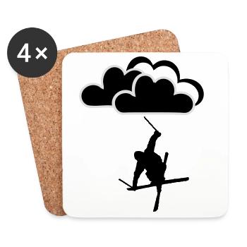 Freestyler with clouds - Coasters (set of 4) - white - Front