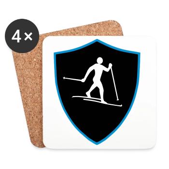 Langlauf Schild - Untersetzer (4er-Set) - Weiß - Vorne