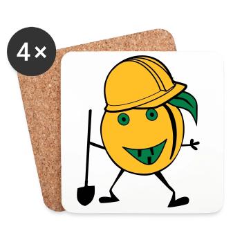 orange construction worker - Coasters (set of 4) - white - Front