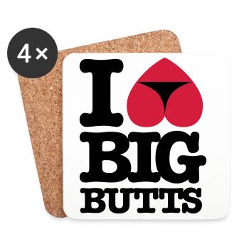 I_love_big_butts - Dessous de verre (lot de 4) - blanc - Devant