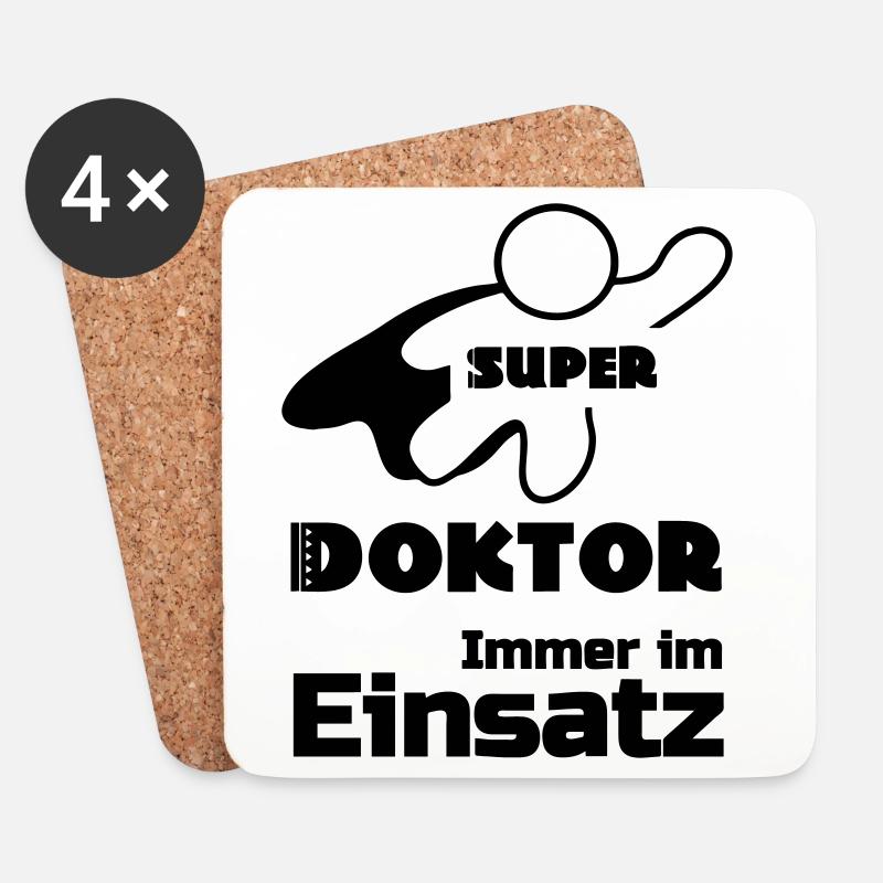 Super Doktor Geschenk - Untersetzer (4er-Set) - Weiß