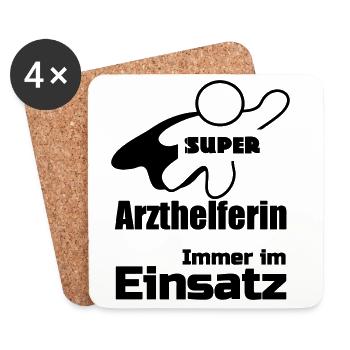 Super Arzthelferin Geschenk - Untersetzer (4er-Set) - Weiß - Vorne