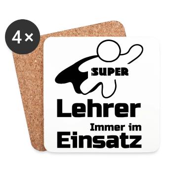 Super Lehrer Geschenk - Untersetzer (4er-Set) - Weiß - Vorne