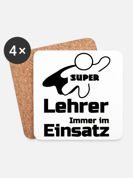 Super Lehrer Geschenk - Untersetzer (4er-Set) - Weiß