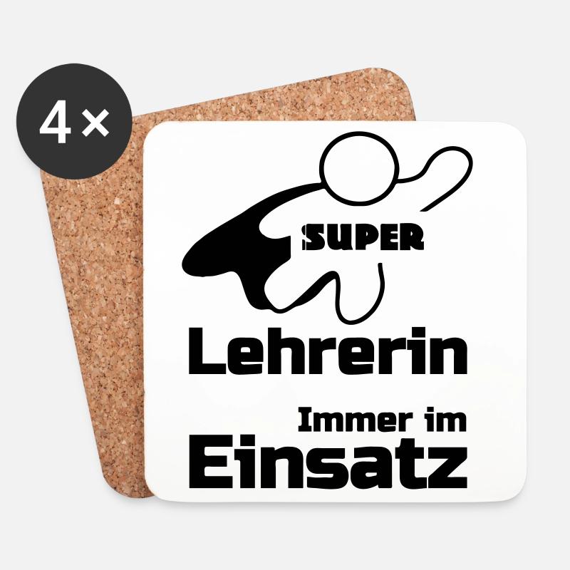 Super Lehrerin Geschenk - Untersetzer (4er-Set) - Weiß