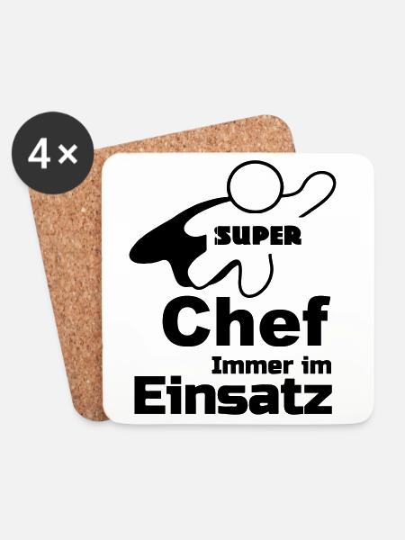 Super Chef Geschenk - Untersetzer (4er-Set) - Weiß
