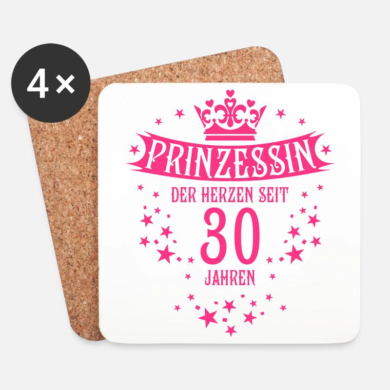 Prinzessin der Herzen seit 30 Jahren Geburtstag - Untersetzer (4er-Set) - Weiß