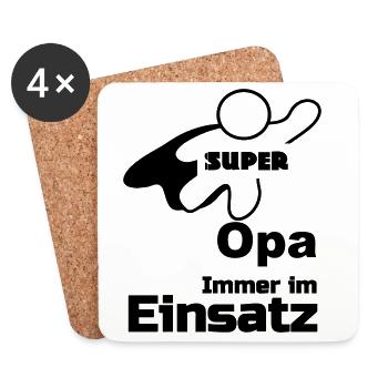 Super Opa Geschenk - Untersetzer (4er-Set) - Weiß - Vorne