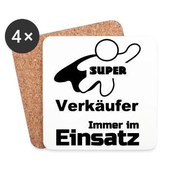 Super Verkäufer Geschenk - Untersetzer (4er-Set) - Weiß - Vorne