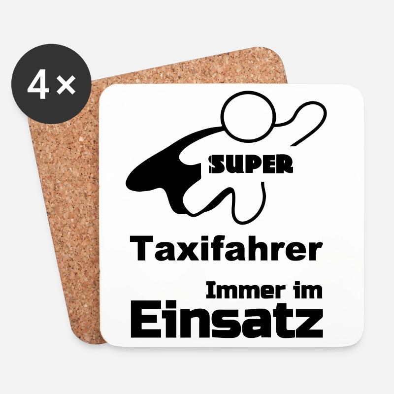 Super Taxifahrer Geschenk - Untersetzer (4er-Set) - Weiß