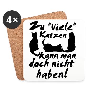 Katzen Spruch Katze Tier Haustier Geschenk lustig - Untersetzer (4er-Set) - Weiß - Vorne