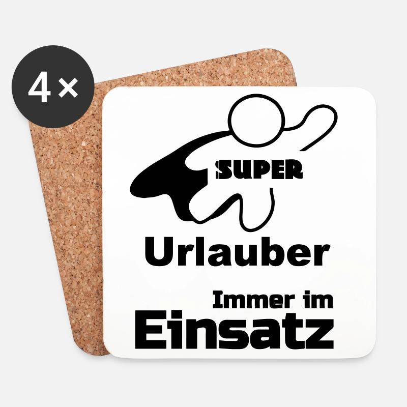 Super Urlauber Geschenk - Untersetzer (4er-Set) - Weiß