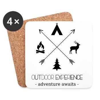 Outdoor Experience Adventure Awaits - Untersetzer (4er-Set) - Weiß - Vorne