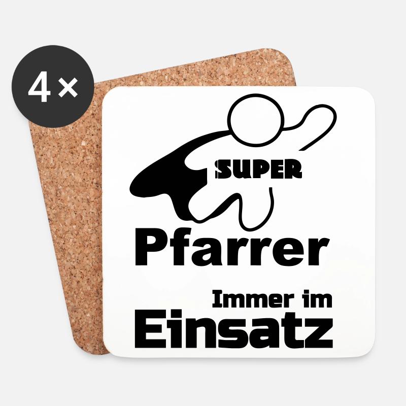 Super Pfarrer Geschenk - Untersetzer (4er-Set) - Weiß