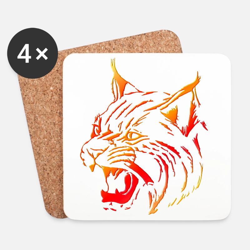 Luchs (01) - Untersetzer (4er-Set) - Weiß