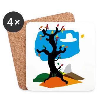 Tree in autumn - Coasters (set of 4) - white - Front