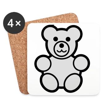 Cute teddy bear - Coasters (set of 4) - white - Front