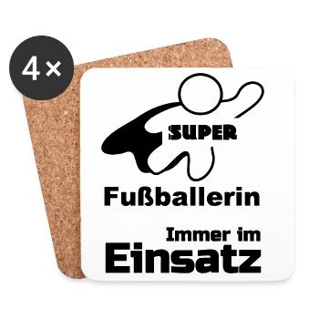 Super Fußballerin Fußball, Sport, Geschenk - Untersetzer (4er-Set) - Weiß - Vorne