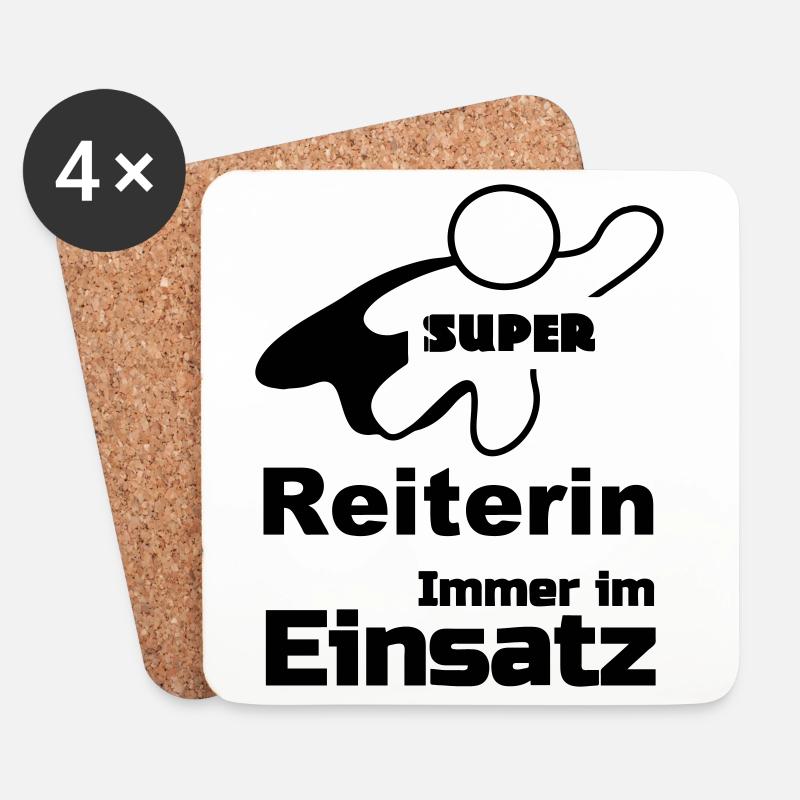 Super Reiterin, Reiten, Pferd, Sport, Geschenk - Untersetzer (4er-Set) - Weiß