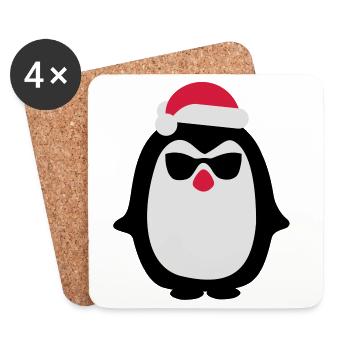 Santa penguin - Coasters (set of 4) - white - Front