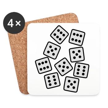 Dice - 50 years Birthday - Coasters (set of 4) - white - Front