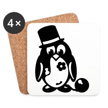 penguin bachelor - Coasters (set of 4) - white - Front