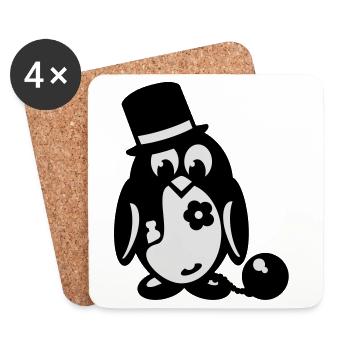 bachelor penguin - Coasters (set of 4) - white - Front