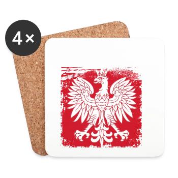 Pologne - Dessous de verre (lot de 4) - blanc - Devant