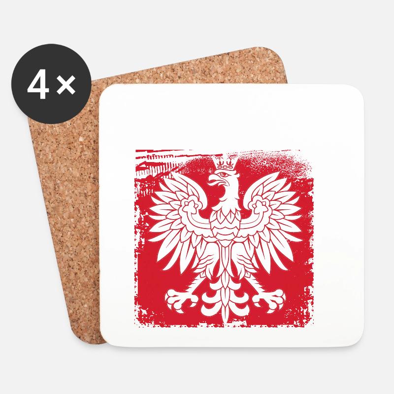 Polen - Untersetzer (4er-Set) - Weiß