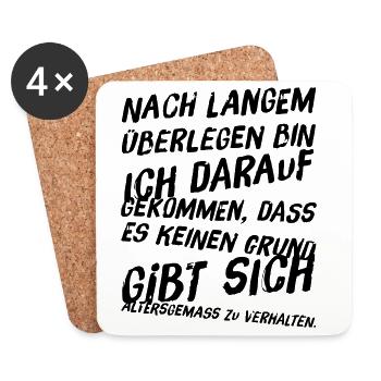 altersgemäß Verhalten - Untersetzer (4er-Set) - Weiß - Vorne
