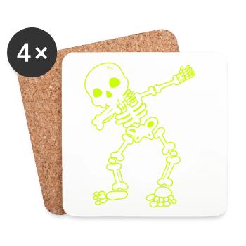 Halloween Dab Dance Skelett I Dabbender Geist - Untersetzer (4er-Set) - Weiß - Vorne