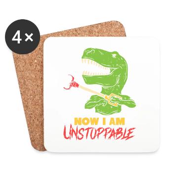 T-REX Witz Dinosaurier Tyrannosaurus Rex Geschenk - Untersetzer (4er-Set) - Weiß - Vorne