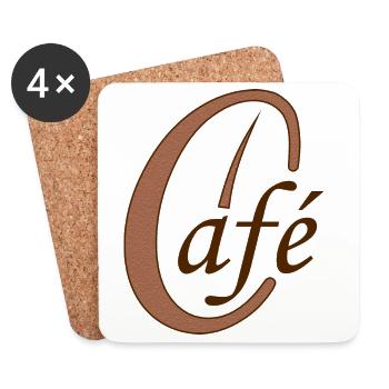 Coffee bean cafe coffee - Coasters (set of 4) - white - Front