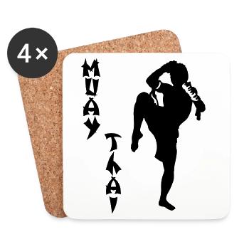 kikboxing - Dessous de verre (lot de 4) - blanc - Devant