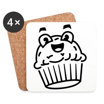 Cupcake Kawaii – Süß & niedlich für jede Party - Untersetzer (4er-Set) - Weiß - Vorne