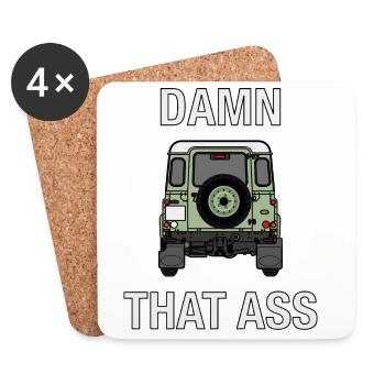 Defender - Damn That Ass - Dessous de verre (lot de 4) - blanc - Devant